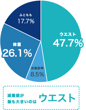 インドエステ体験後の減量値が大きい項目