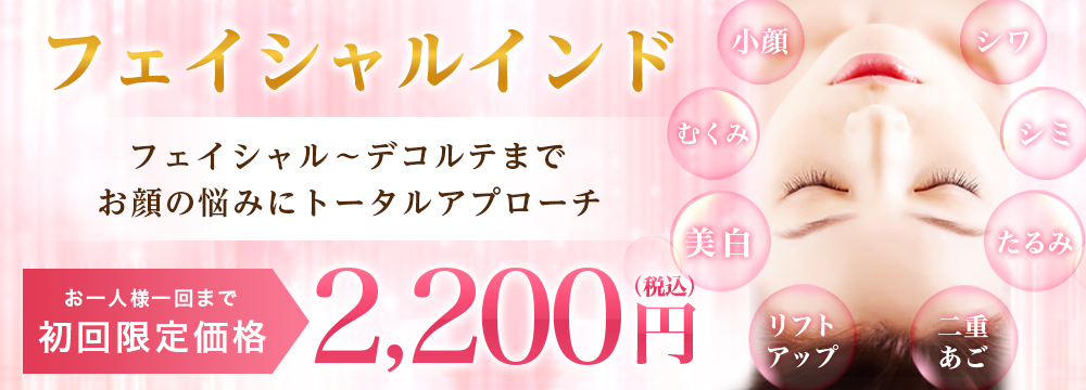 初回限定フェイシャルインド体験2,200円